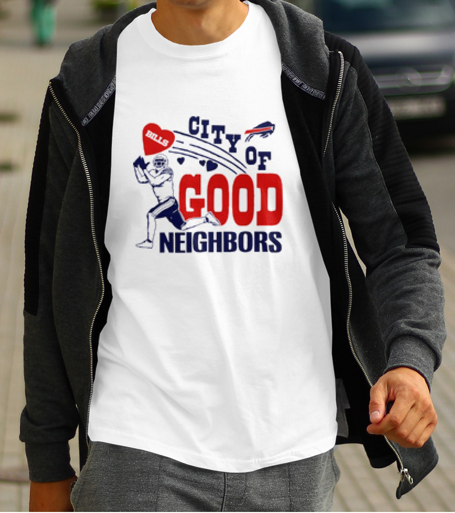 Buffalo Bills City Of Good Neighbors Football Player Heart T-Shirt