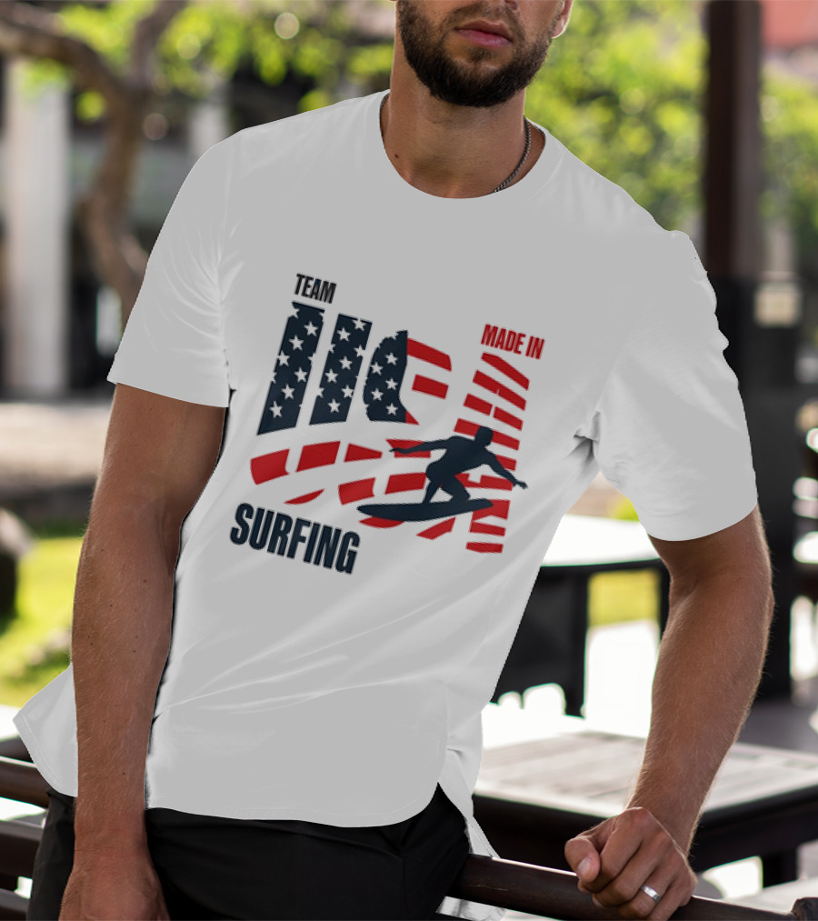 TEAM USA MADE IN USA SURFING Stars And Stripes Surf T-Shirt
