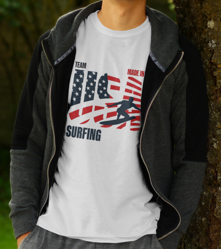 TEAM USA MADE IN USA SURFING Stars And Stripes Surf T-Shirt