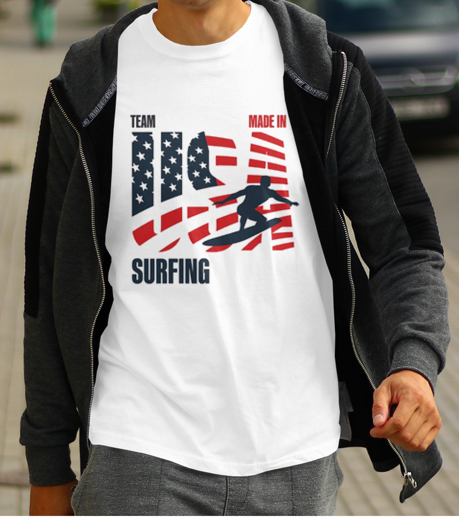 TEAM USA MADE IN USA SURFING Stars And Stripes Surf T-Shirt