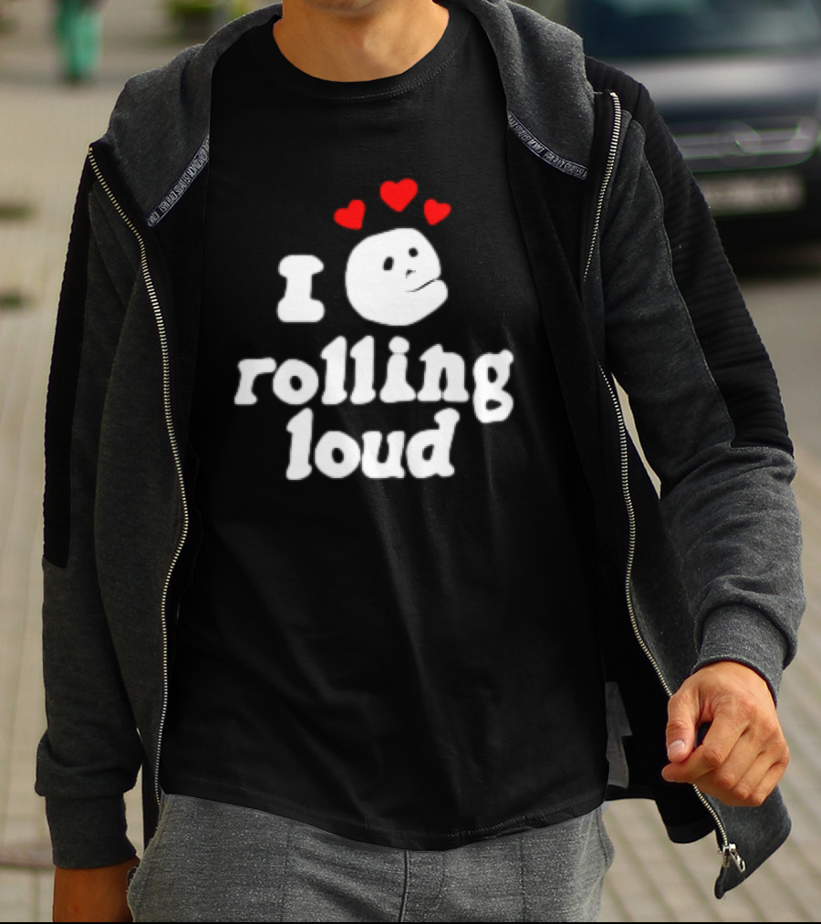 I Love Rolling Loud With Heart Emoji Face T-Shirt