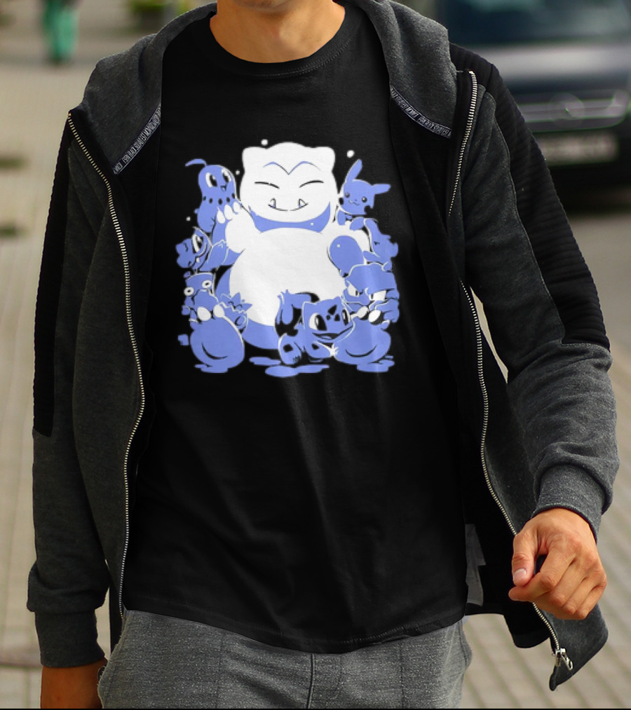 Snorlax Snowman Surrounded By Pokémon Snowlaxman T-Shirt