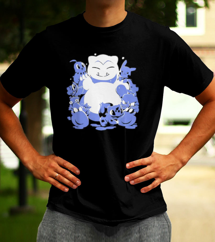 Snorlax Snowman Surrounded By Pokémon Snowlaxman T-Shirt