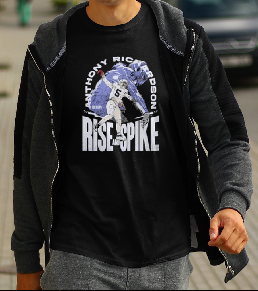 Anthony Richardson Indianapolis Colts Rise And Spike Football Action T-Shirt