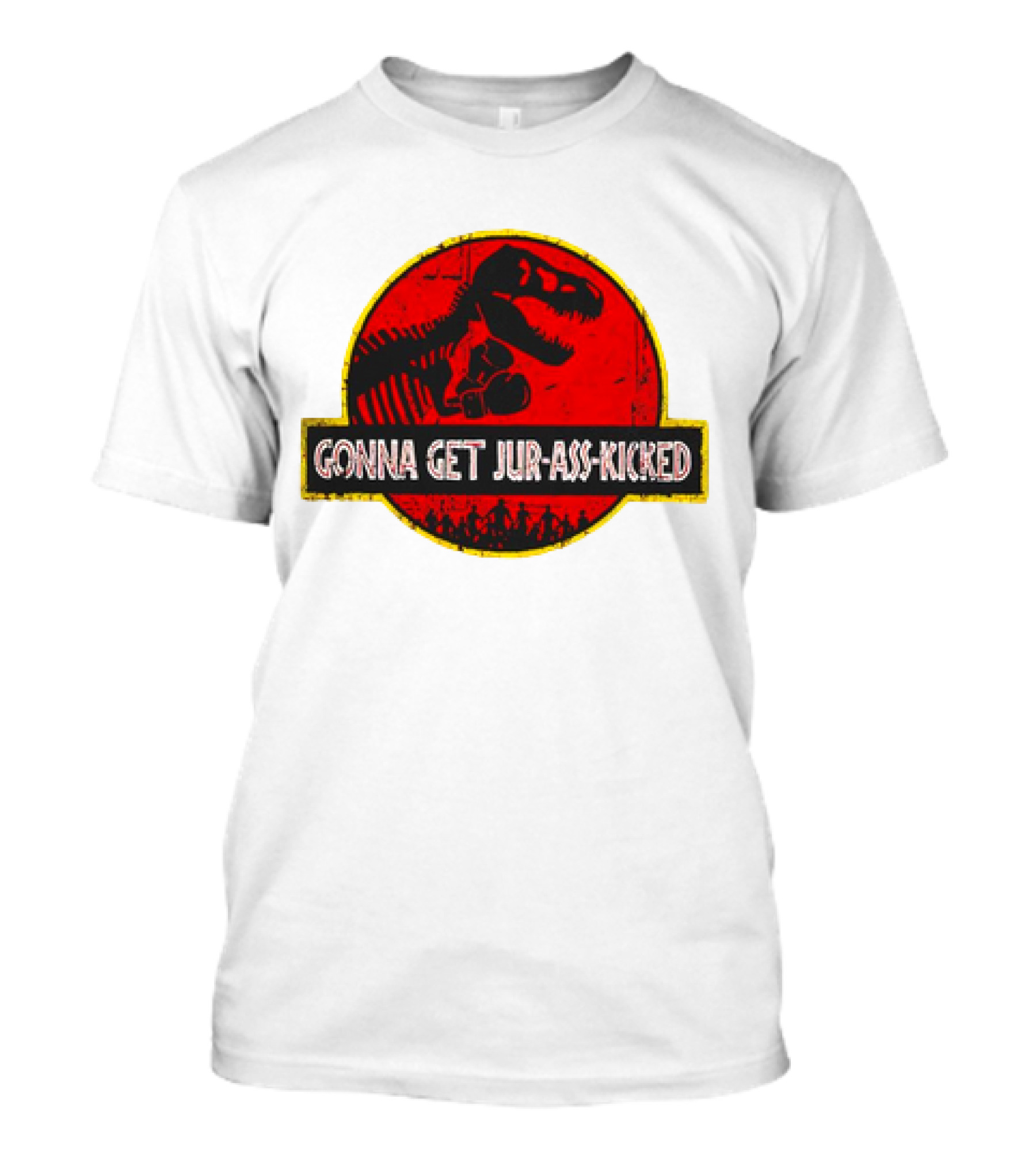Gonna Get Jur-Ass-Kicked Dinosaur Boxing Red T-Shirt