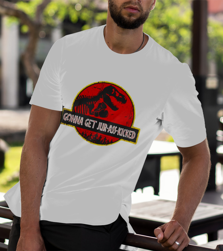 Gonna Get Jur-Ass-Kicked Dinosaur Boxing Red T-Shirt