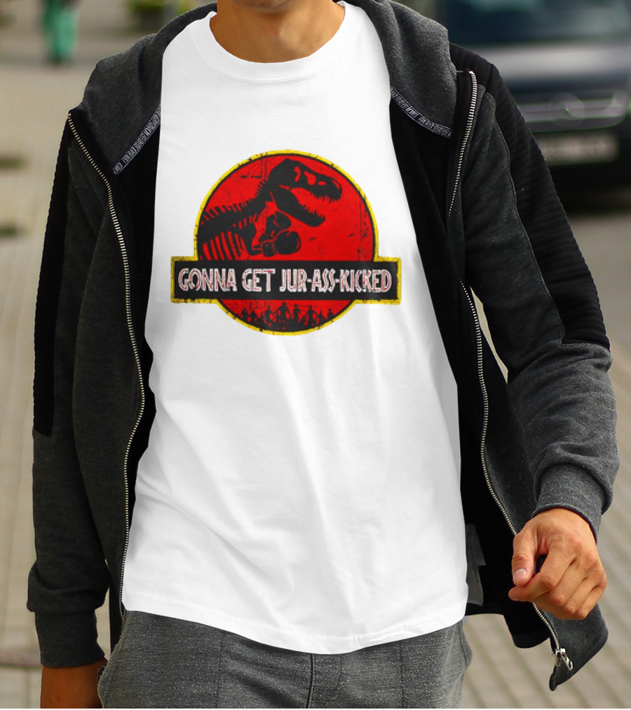 Gonna Get Jur-Ass-Kicked Dinosaur Boxing Red T-Shirt