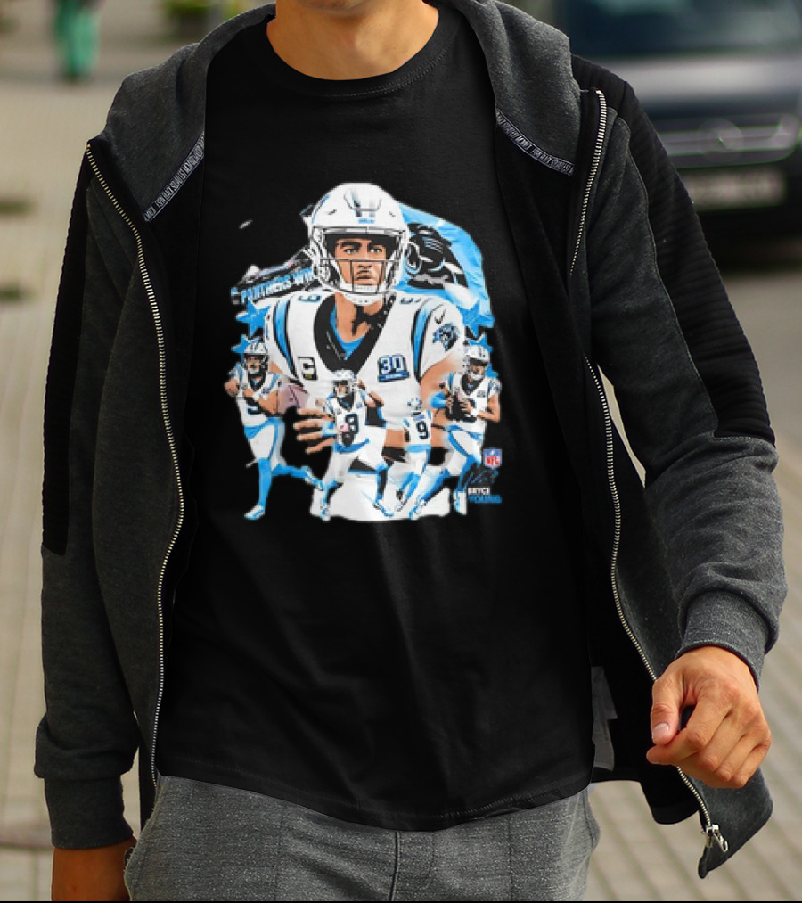 Bryce Young Carolina Panthers NFL Quarterback Action Series T-Shirt