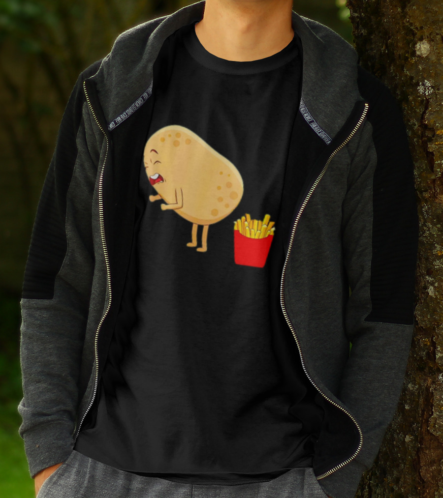 Potato Poops Fries Funny Cartoon T-Shirt