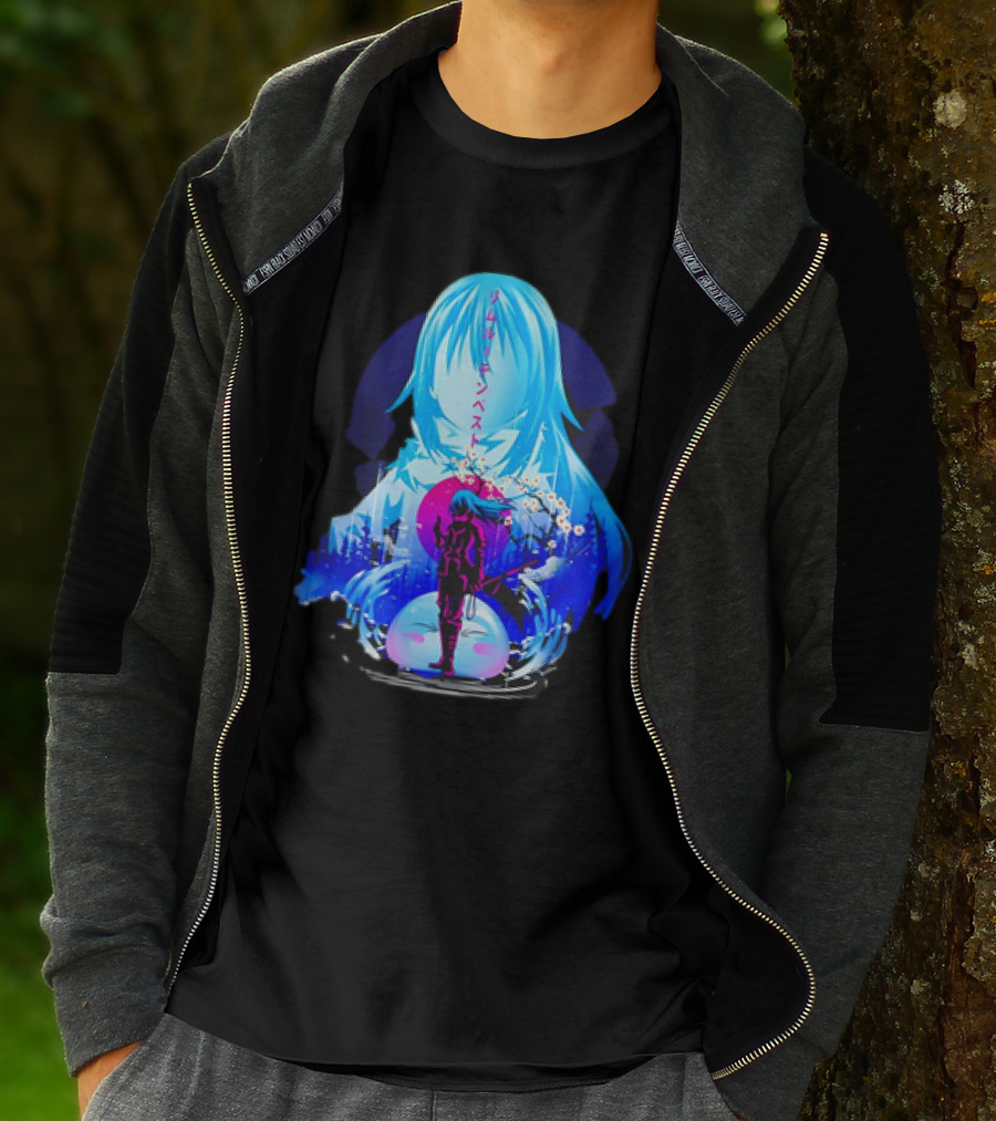 That Time I Got Reincarnated As A Slime Manga Character Silhouette Fantasy Scene T-Shirt