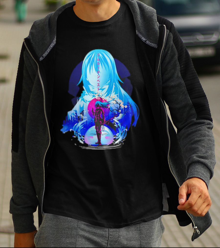 That Time I Got Reincarnated As A Slime Manga Character Silhouette Fantasy Scene T-Shirt