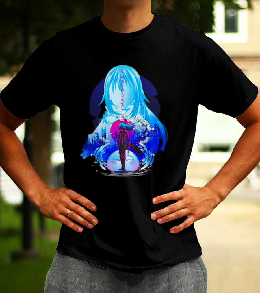 That Time I Got Reincarnated As A Slime Manga Character Silhouette Fantasy Scene T-Shirt