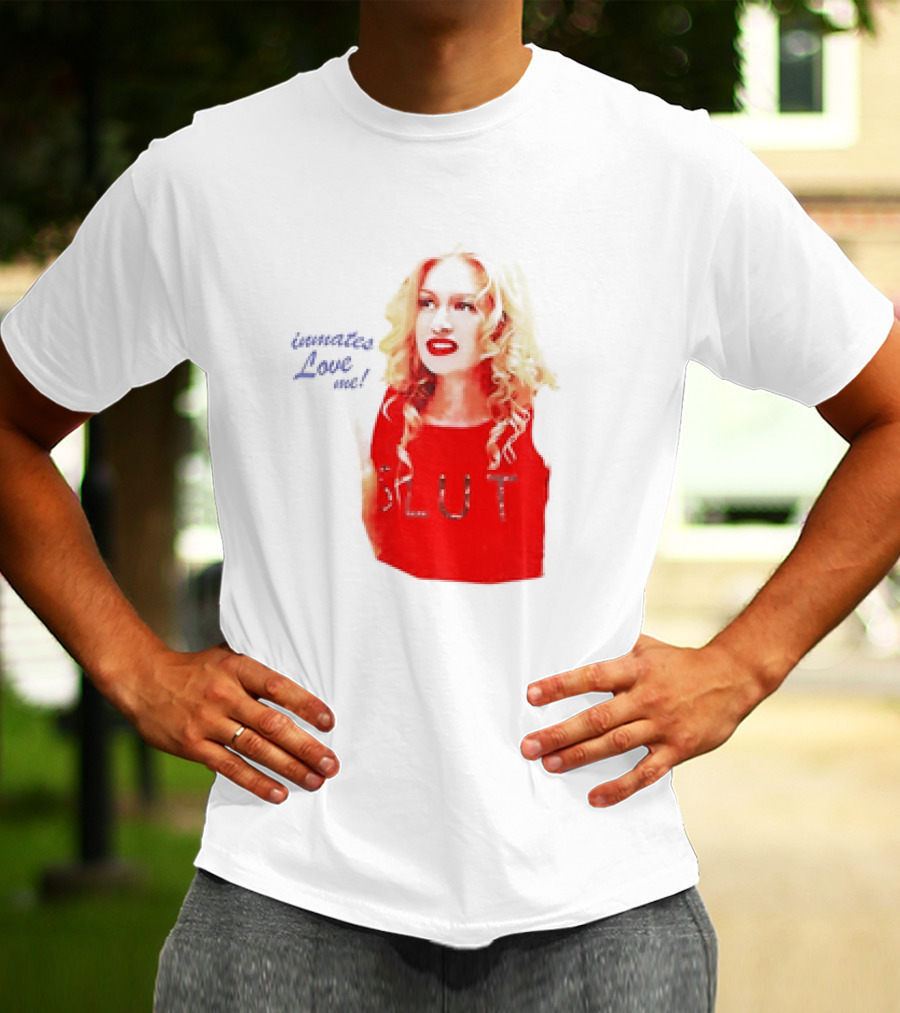 Inmates Love Me Slut Red Top Blonde Woman T-Shirt