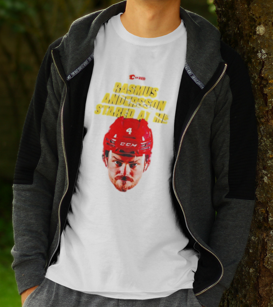 C Of Red Rasmus Andersson Stared At Me CCM Red Helmet Number 4 T-Shirt