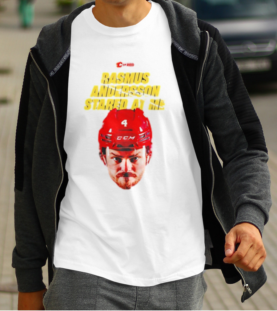 C Of Red Rasmus Andersson Stared At Me CCM Red Helmet Number 4 T-Shirt