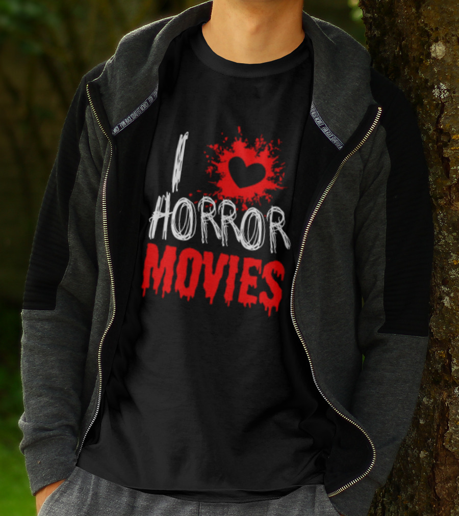 I Heart Horror Movies With Red Splatter T-Shirt