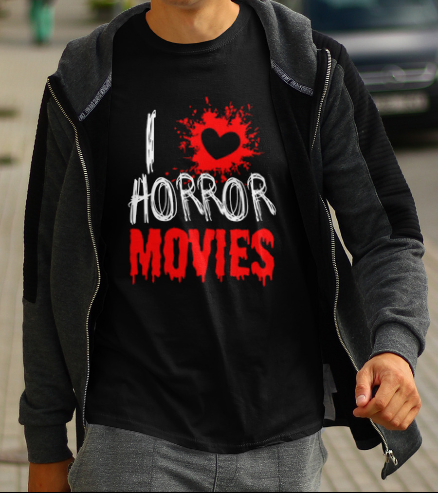 I Heart Horror Movies With Red Splatter T-Shirt