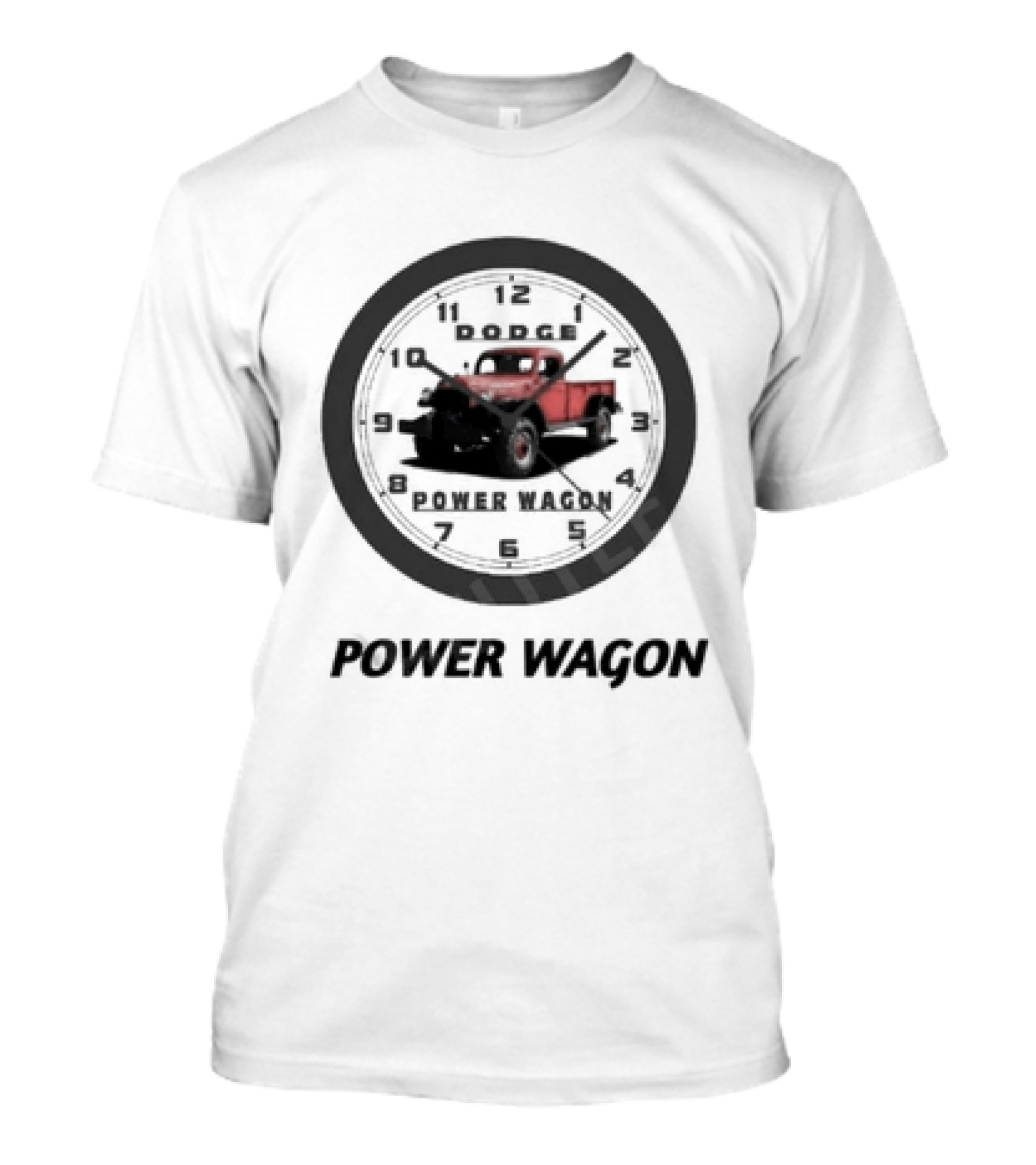 Dodge Power Wagon Clock With Classic Red Truck Image T-Shirt