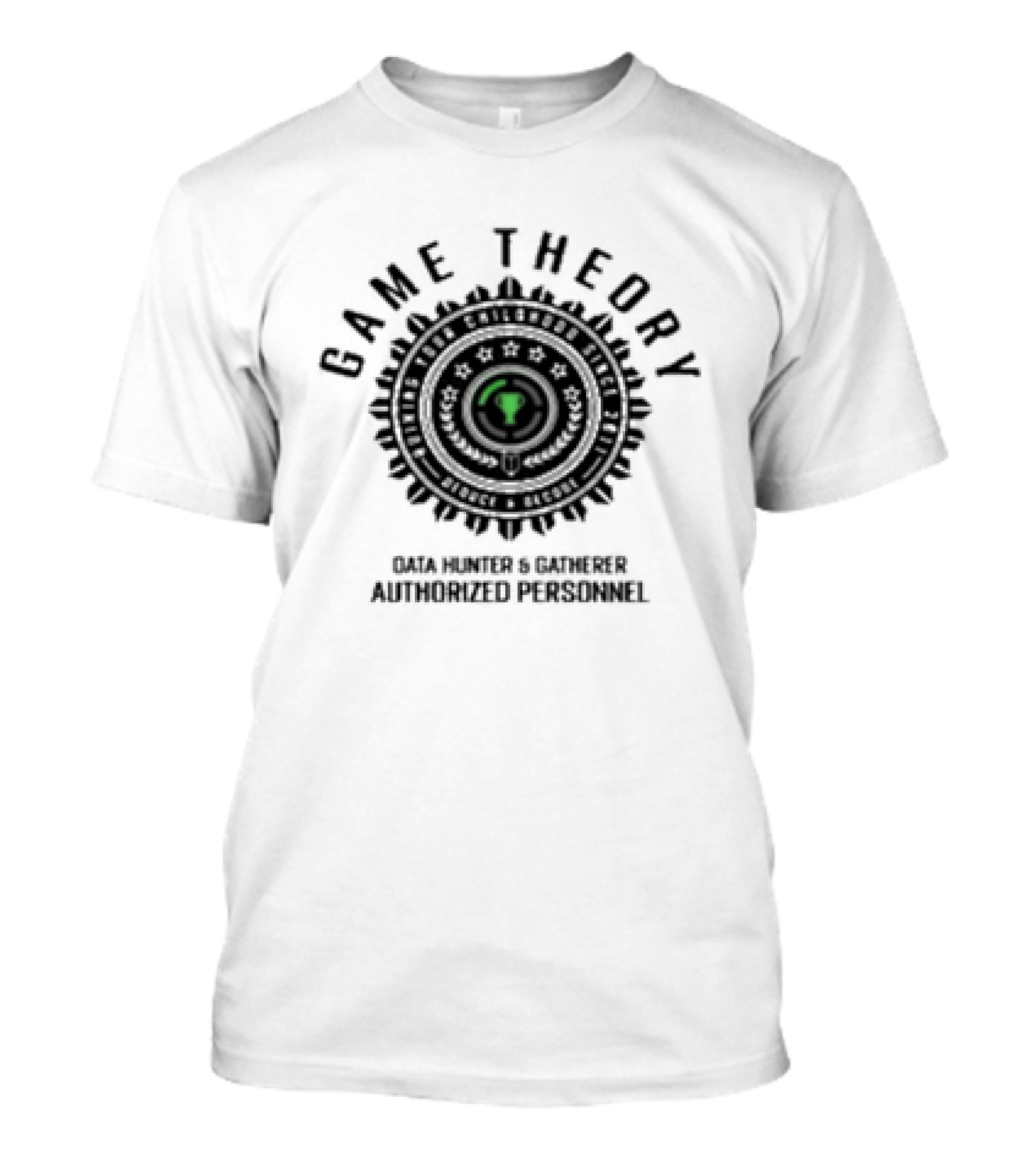 Game Theory Data Hunter And Gatherer Authorized Personnel Badge T-Shirt