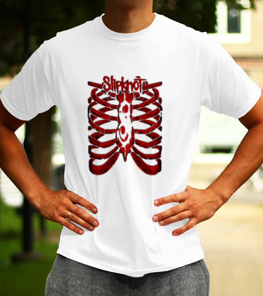 Slipknot Ribcage Skeleton Logo Red T-Shirt