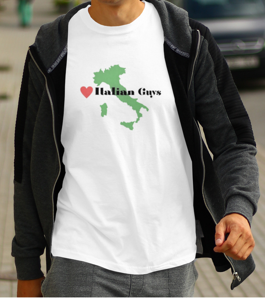 Heart Italian Guys Green Italy Map T-Shirt