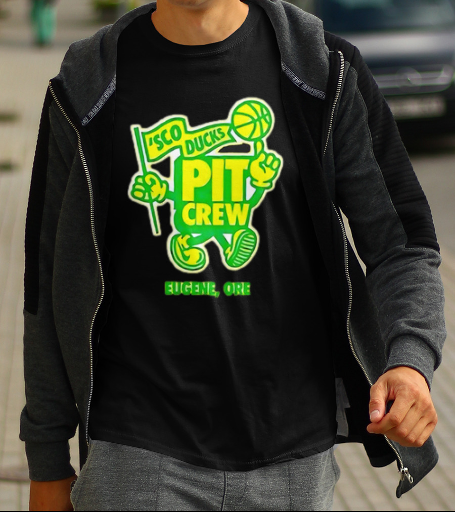 Sco Ducks Pit Crew Eugene Ore Oregon Ducks Basketball T-Shirt