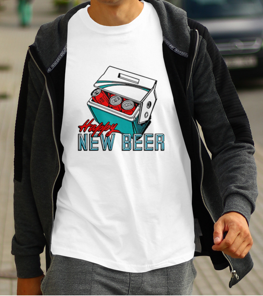 Happy New Beer Cooler With Cans T-Shirt