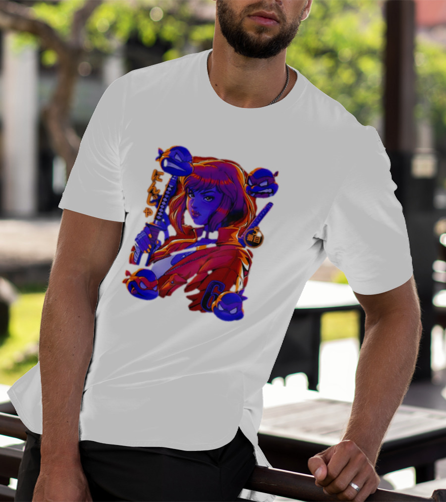 Ninja April O’Neil With Leonardo Raphael Donatello Michelangelo T-Shirt