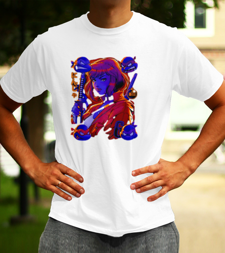 Ninja April O’Neil With Leonardo Raphael Donatello Michelangelo T-Shirt