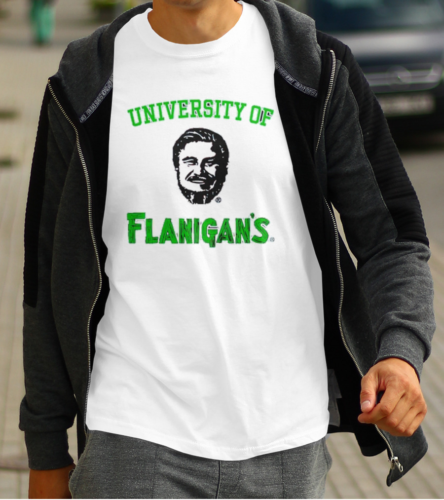 University Of Flanigan's Seafood Bar And Grill Iconic Green T-Shirt