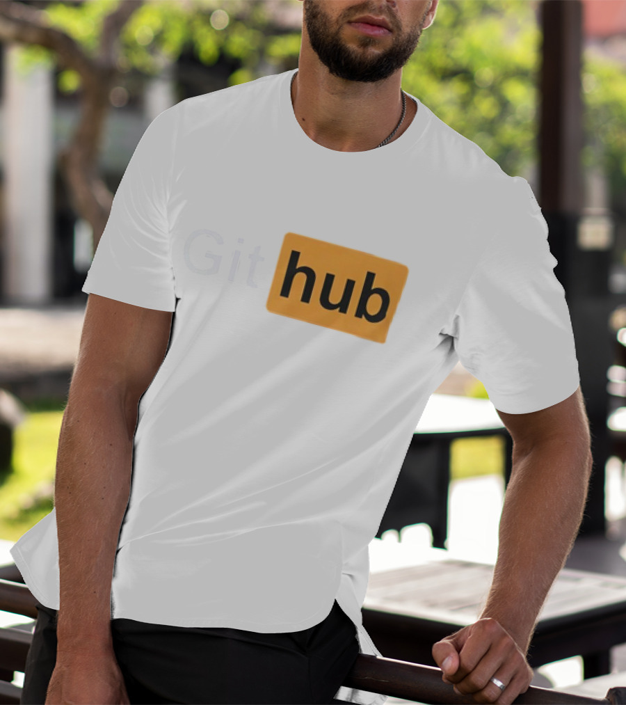 Git Hub Text With Yellow Highlight T-Shirt