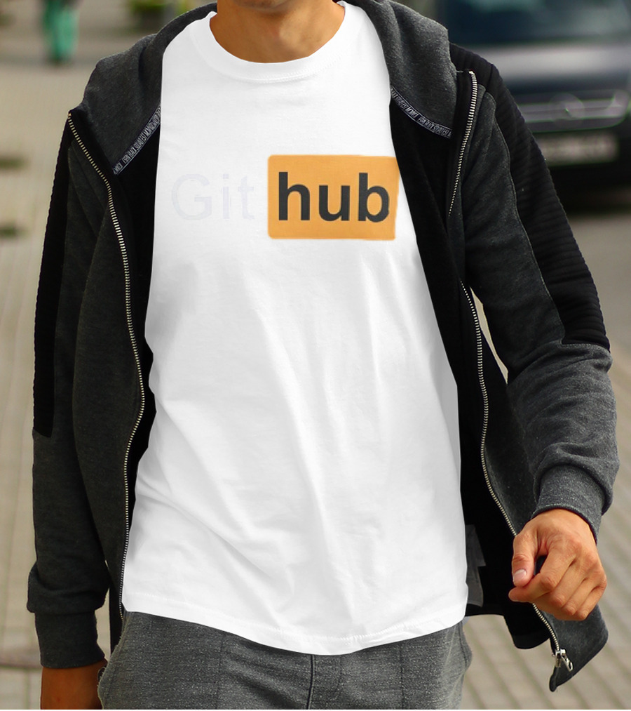 Git Hub Text With Yellow Highlight T-Shirt