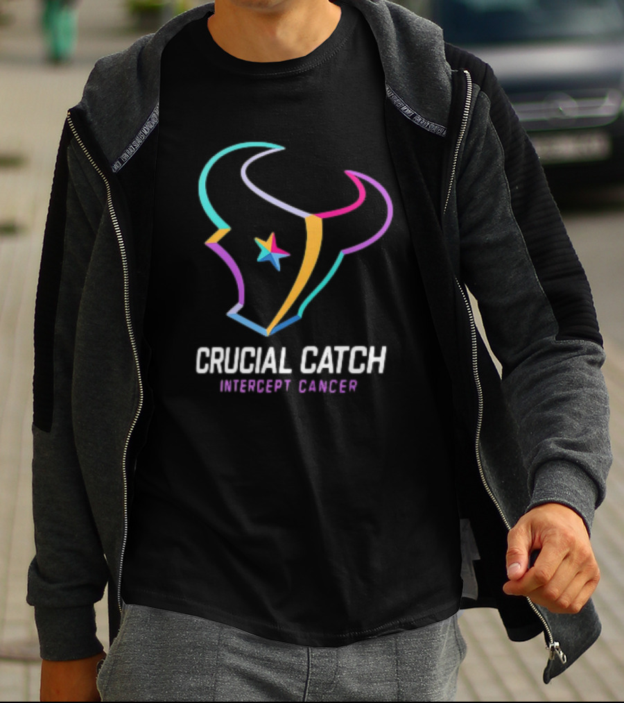 Houston Texans Crucial Catch Intercept Cancer Campaign T-Shirt