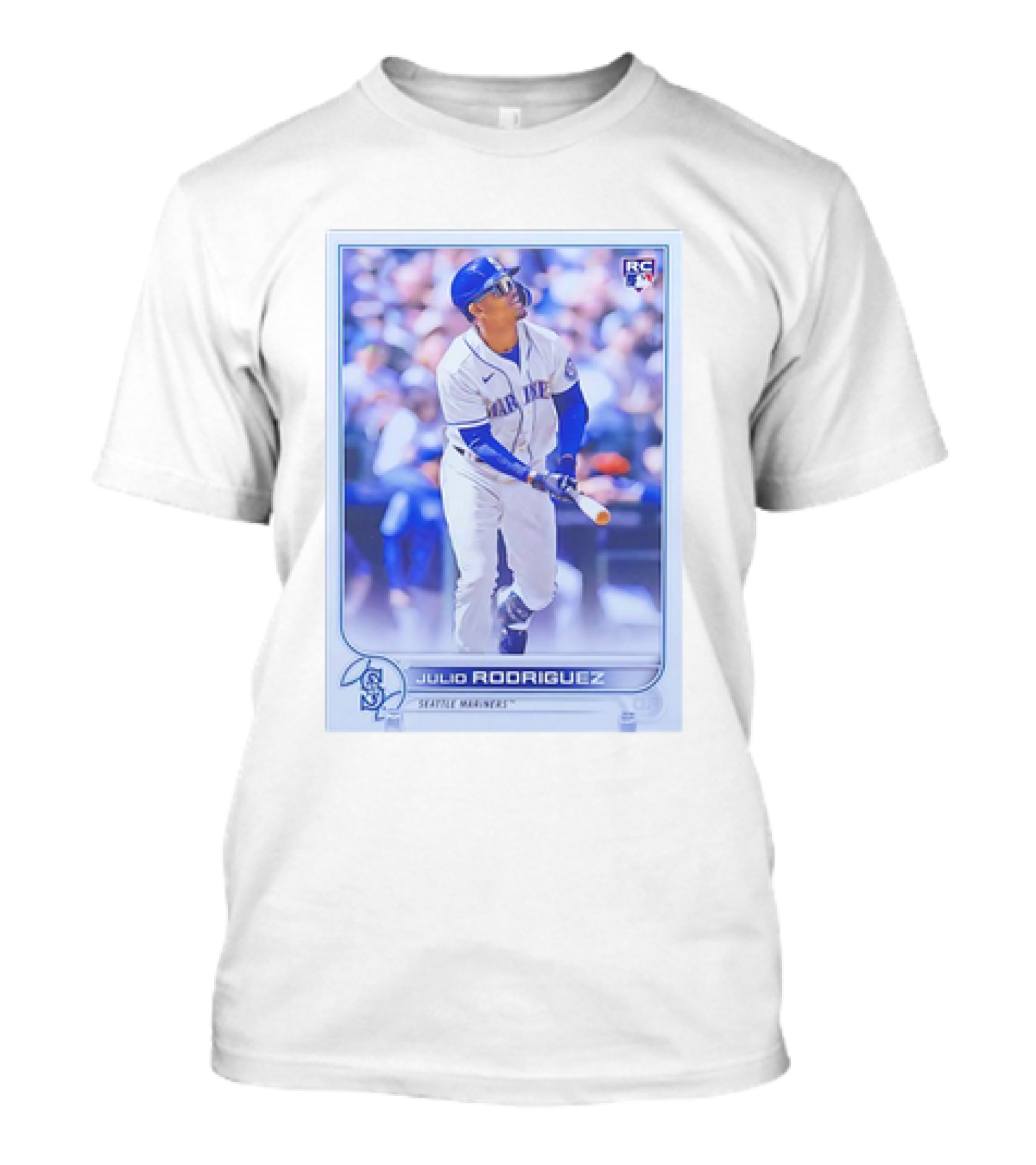 Julio Rodriguez RC Seattle Mariners MLB Baseball Card T-Shirt