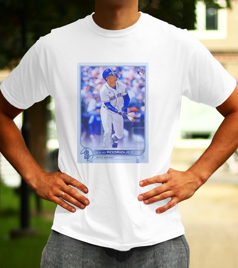 Julio Rodriguez RC Seattle Mariners MLB Baseball Card T-Shirt
