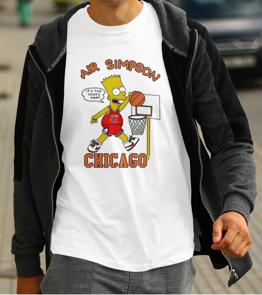 Air Simpson Chicago Basketball Cartoon Michael Jordan T-Shirt