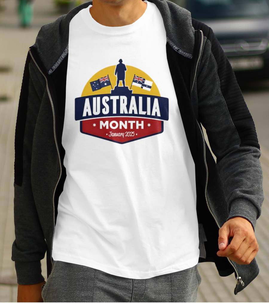 Australia Month Celebration January 2025 With Flags T-Shirt