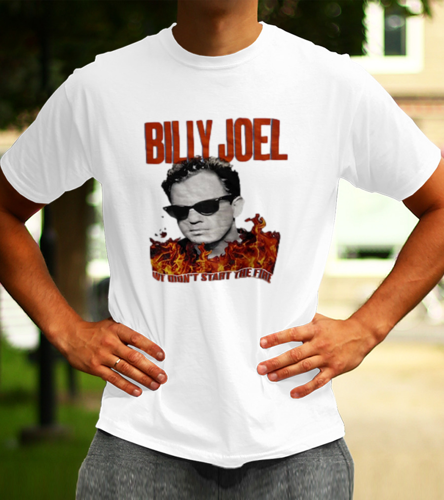 Billy Joel We Didn't Start The Fire Flames And Sunglasses T-Shirt