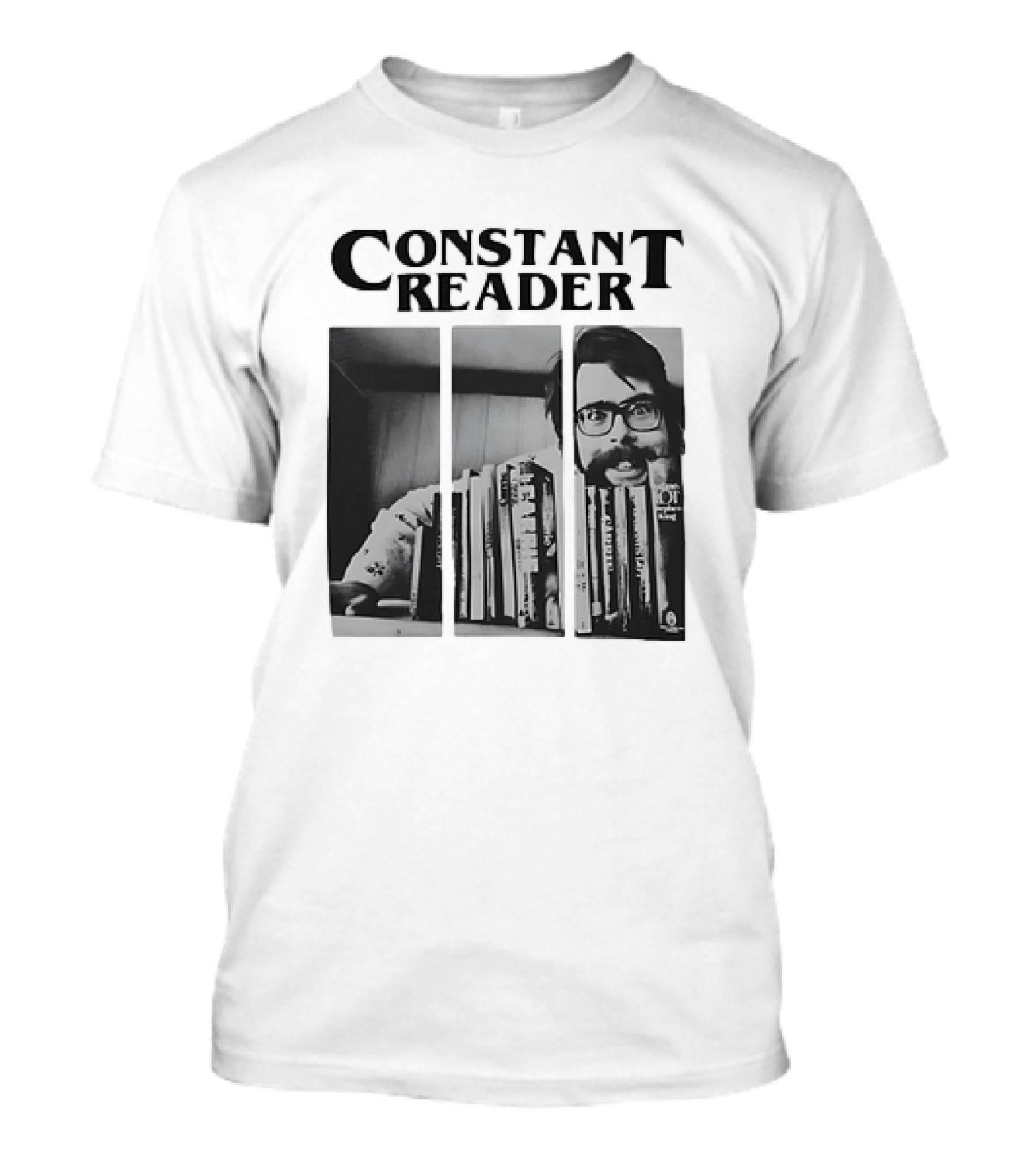 Constant Reader Stephen King Split Image With Books T-Shirt