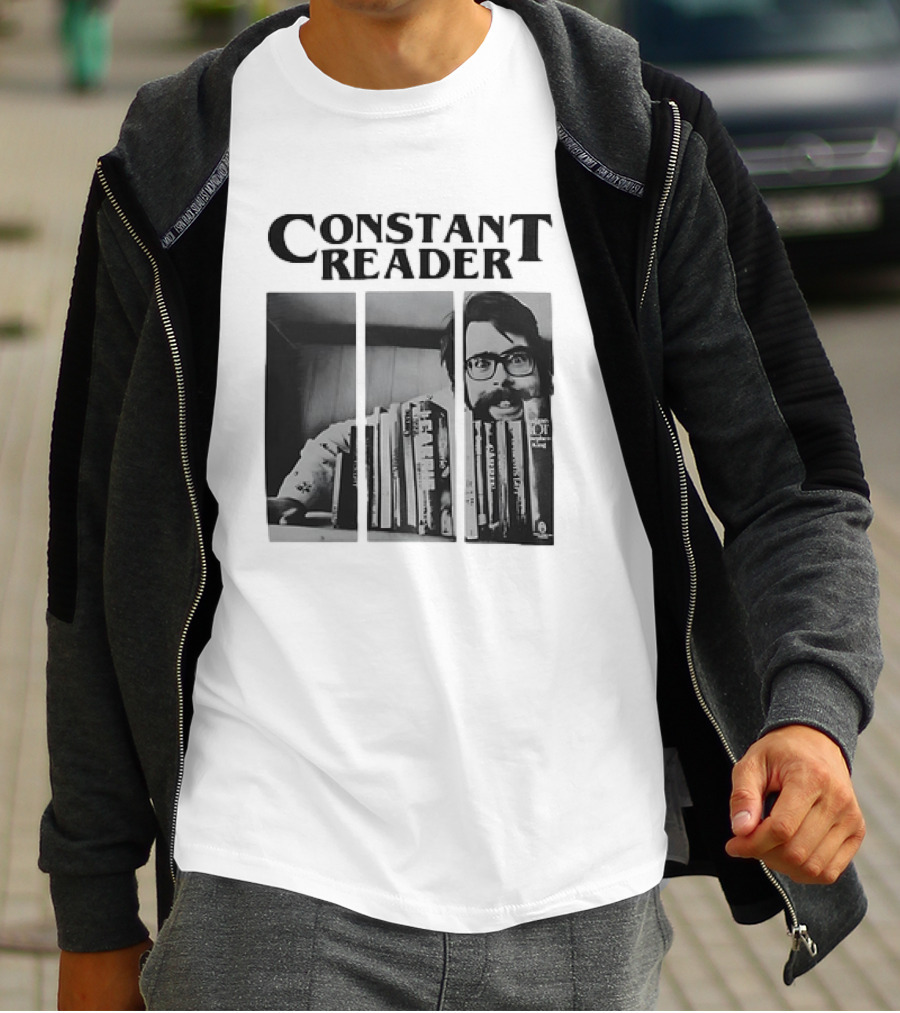 Constant Reader Stephen King Split Image With Books T-Shirt