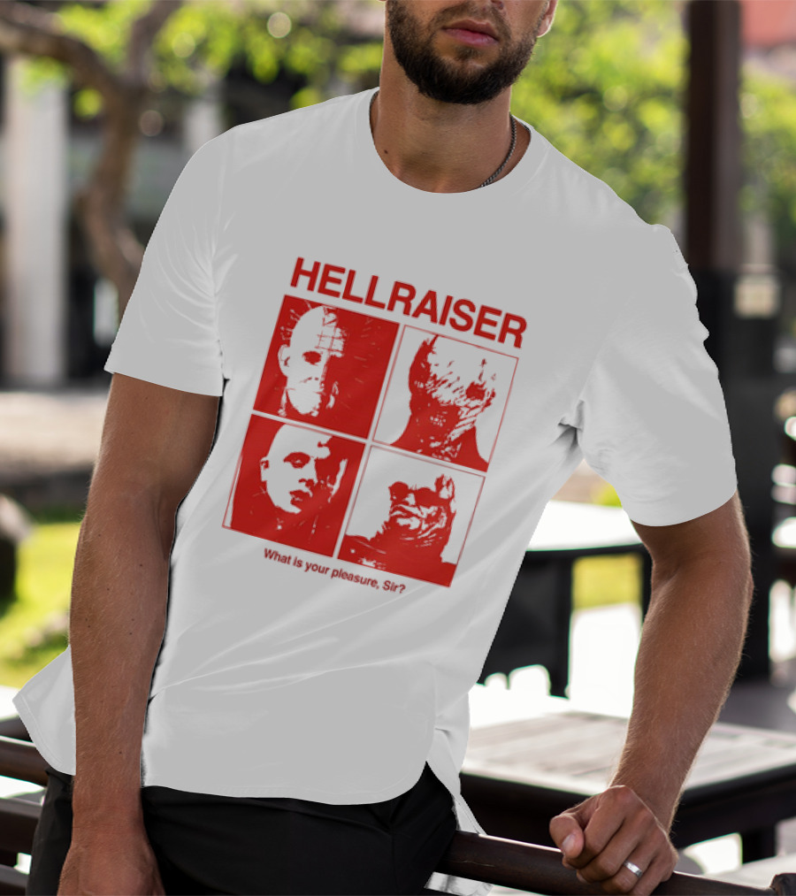Hellraiser What Is Your Pleasure Sir Iconic Horror Faces Red T-Shirt