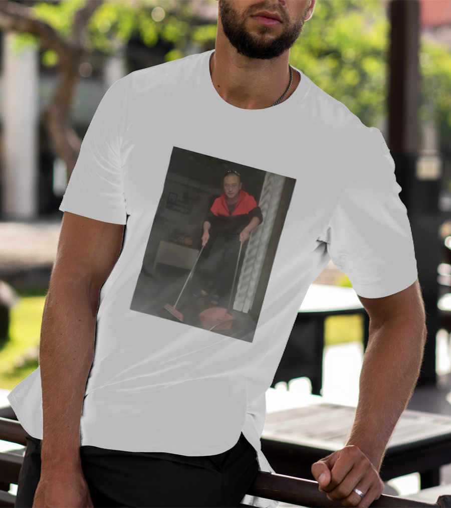 Hygiene Guy Cleaning With Broom And Dustpan Indoors T-Shirt