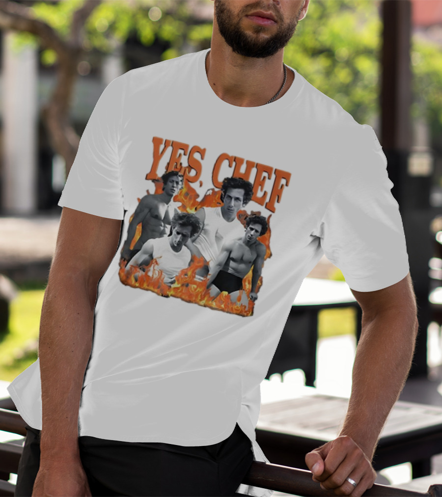 Yes Chef Jeremy Allen White Fire Montage T-Shirt