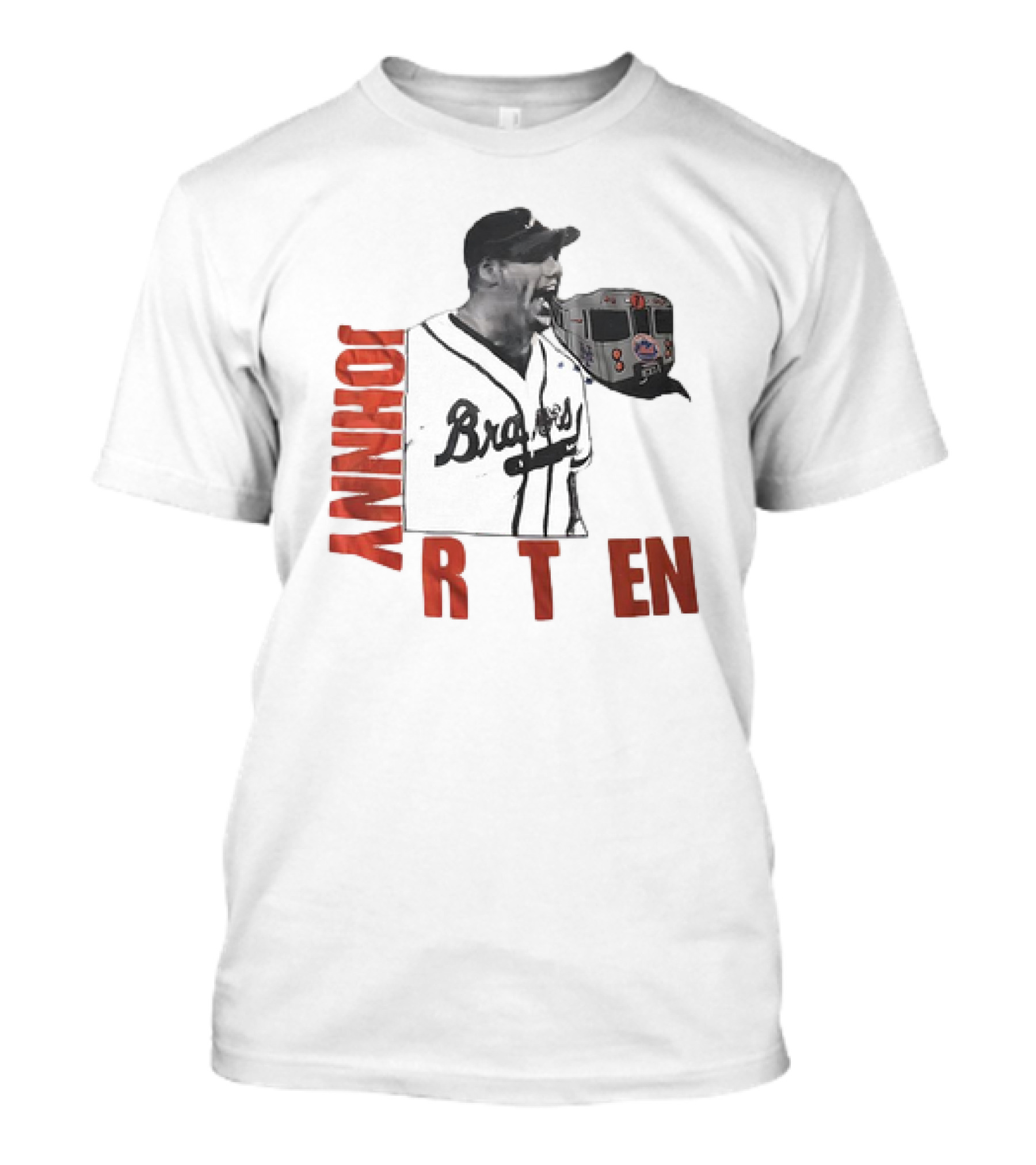 Johnny Rotten Braves Mets Subway Mashup Vintage T-Shirt