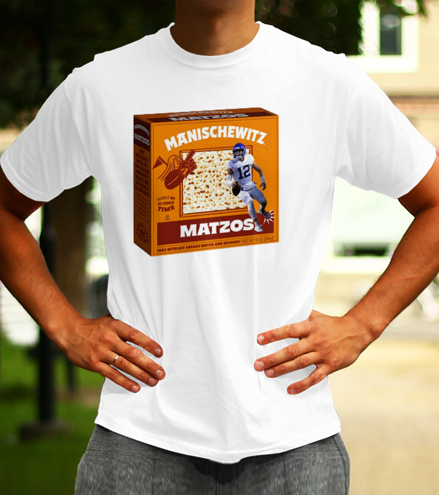 Manischewitz Matzos Jake Retzlaff Breaks Matzo And Records BYU Cougars Matzo Crunch Football T-Shirt