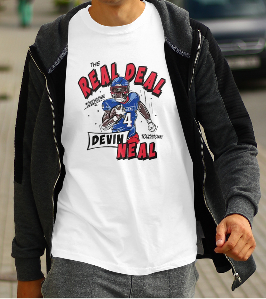 The Real Deal Devin Neal Kansas Touchdown Jayhawks T-Shirt