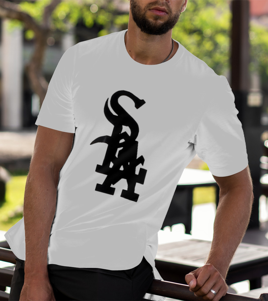 Chicago White Sox And Los Angeles Dodgers Logo Combination T-Shirt