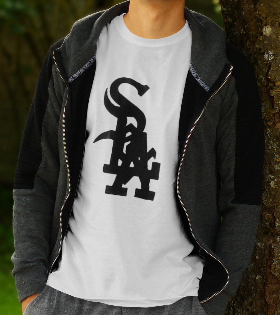 Chicago White Sox And Los Angeles Dodgers Logo Combination T-Shirt
