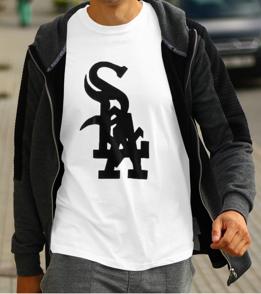 Chicago White Sox And Los Angeles Dodgers Logo Combination T-Shirt