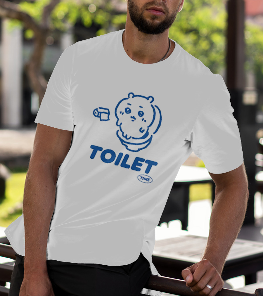 Chiikawa Toilet Time Cute Character With Toilet Paper T-Shirt